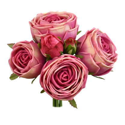 8.5” Fresh Touch Cabbage Rose Bundle in Fuchsia | XJE