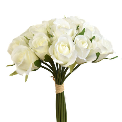 9” Mini Sweetheart Rose Bundle in White |XJE