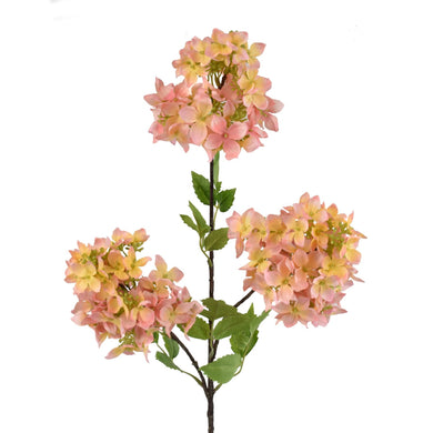 38” Maple Leaf Cone Hydrangea Spray in Pink | XJE