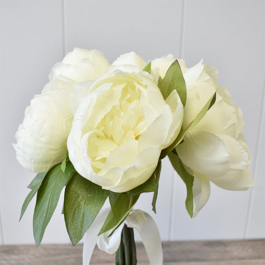 14" Peony Bouquet in Cream/Yellow | XJE