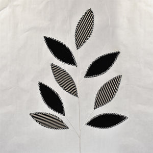 Fabric and Felt Leaf Spray 30" in Black/White | QG