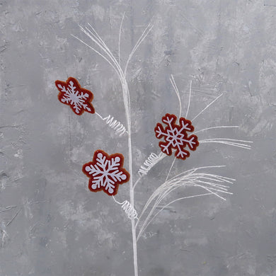 Hanging Snowflake Spray 28'' in Red/White | QGC22