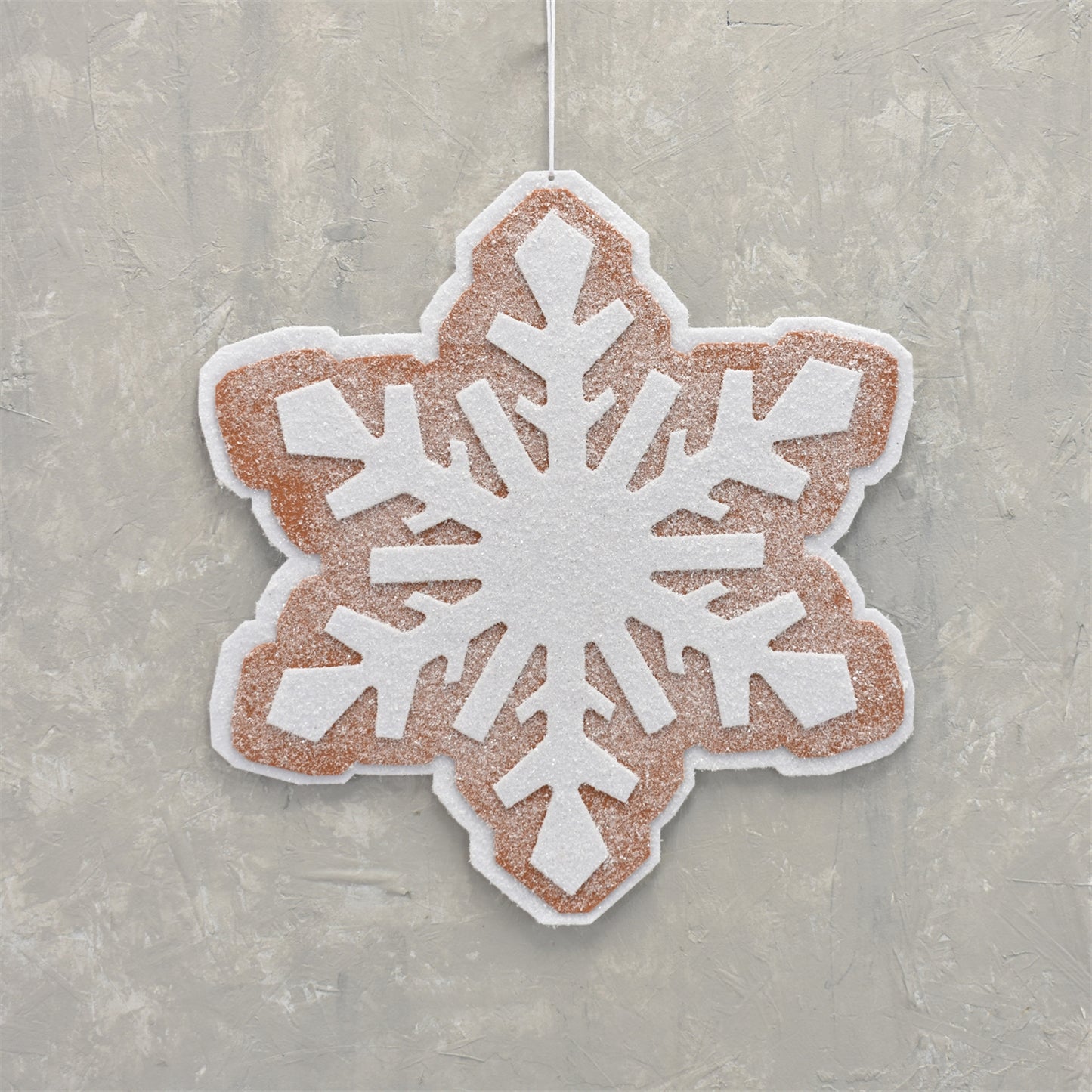 Frosted Giant Cookie Ornament Double Sided 16.5'' in Brown/White Style A | QG