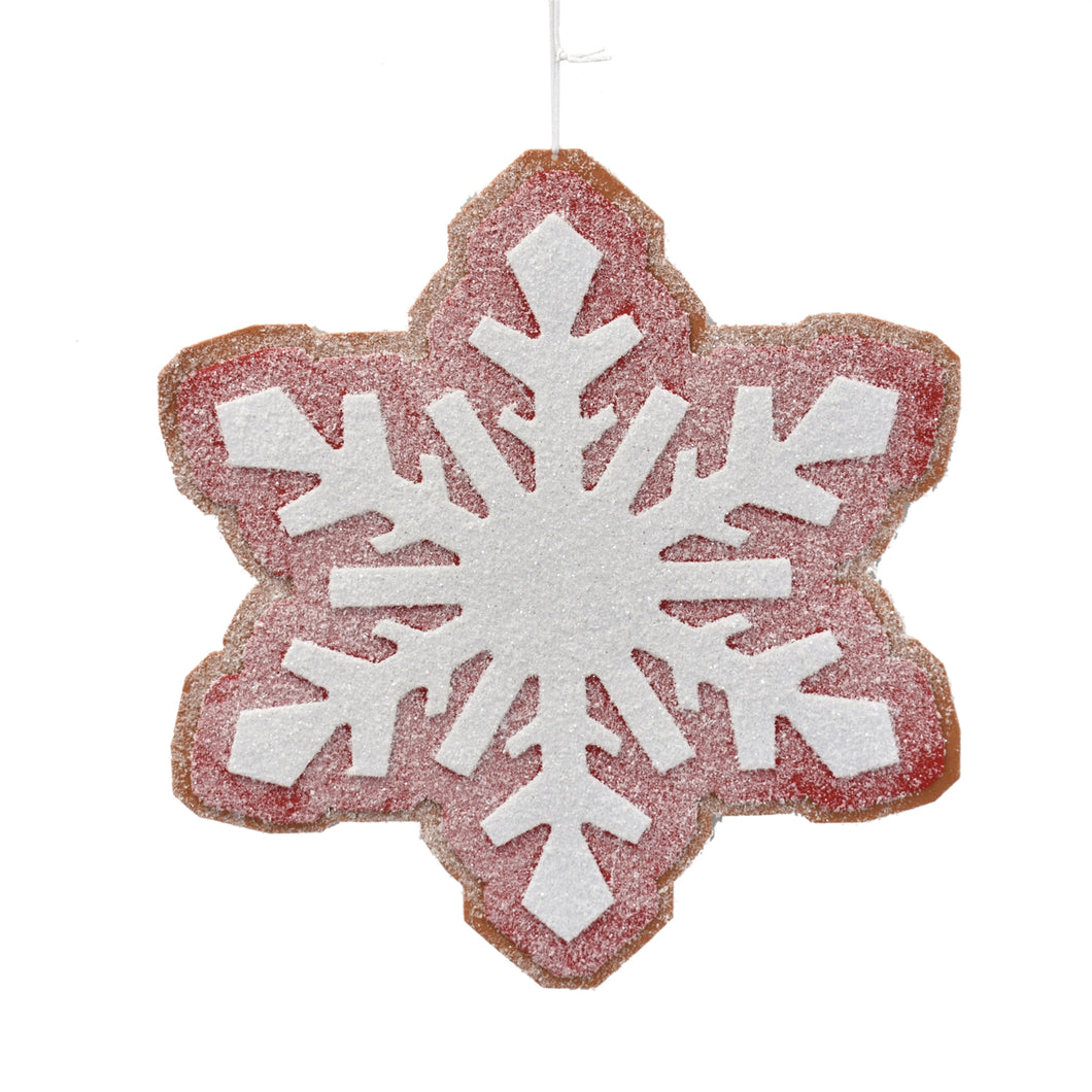 Frosted Giant Cookie Ornament Double Sided 16.5'' in Red/White Style A | QG
