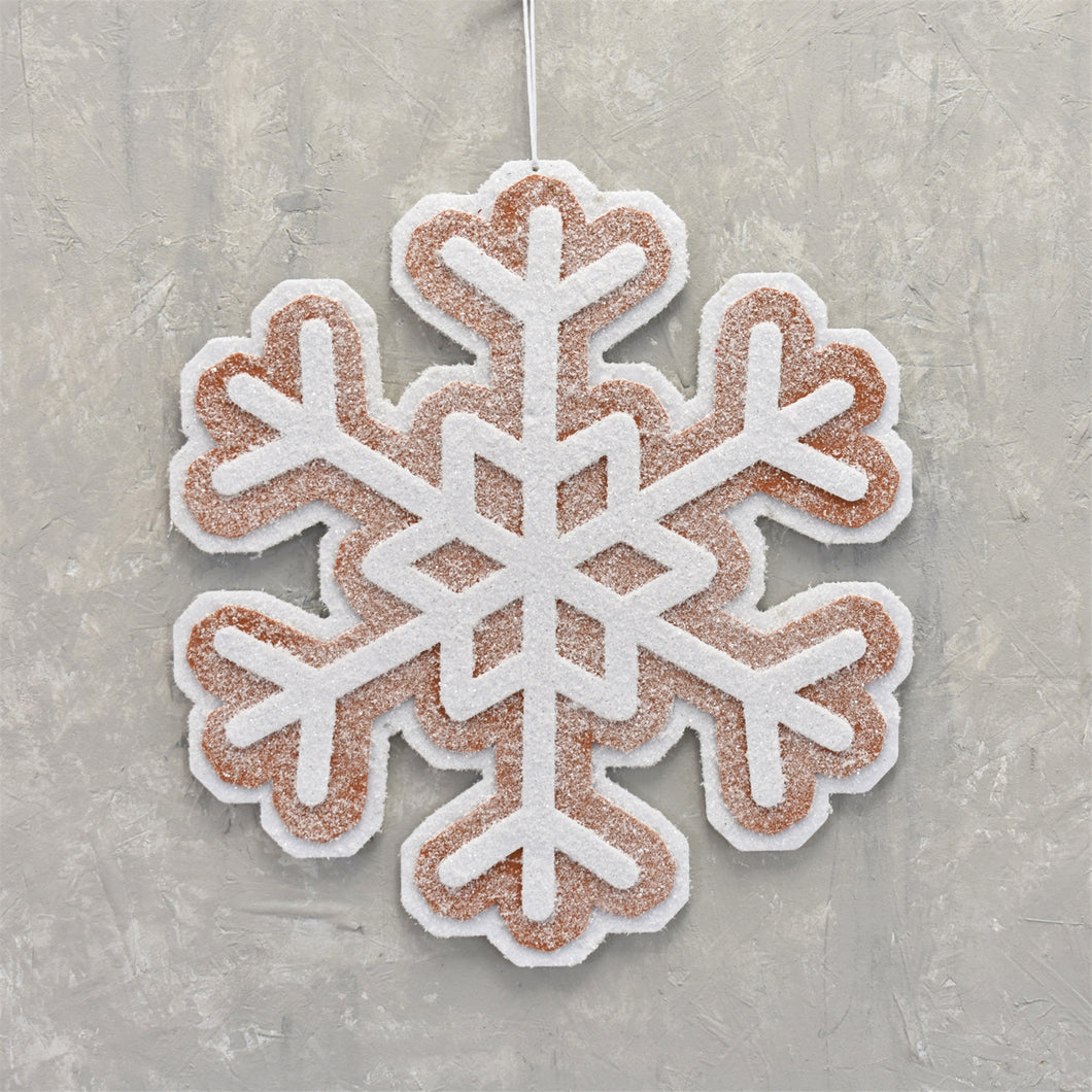 Frosted Giant Cookie Ornament Double Sided 16.5'' in Brown/White Style B | QGC22