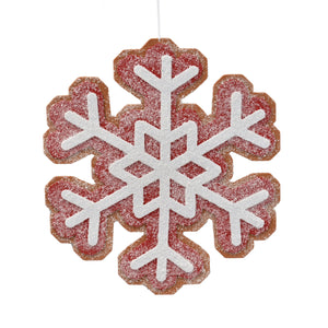 Frosted Giant Cookie Ornament Double Sided 16.5'' in Red/White Style B | QGC22