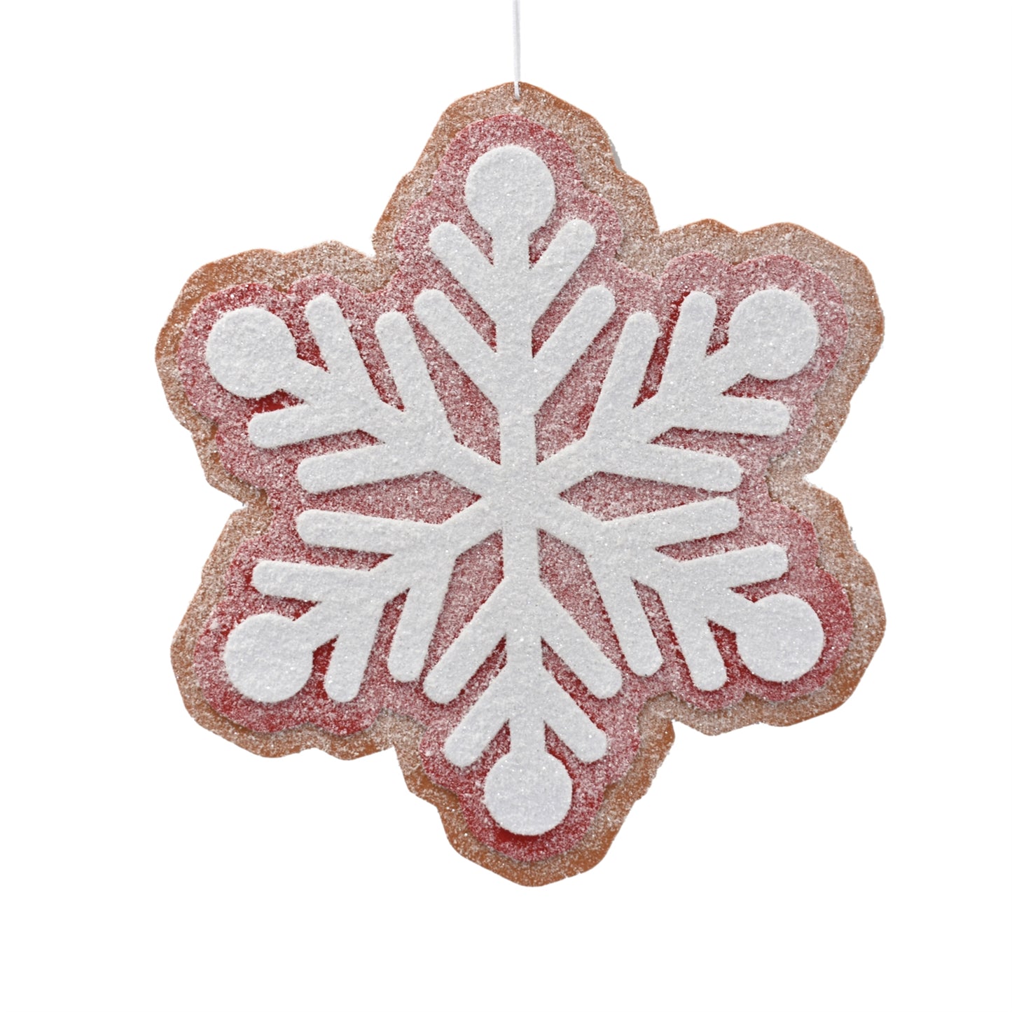 Frosted Giant Cookie Ornament Double Sided 16.5'' in Red/White Style C | QGC22