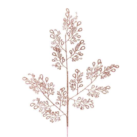 Glittered Lace Leaf Spray 30" in Rose | QGC22