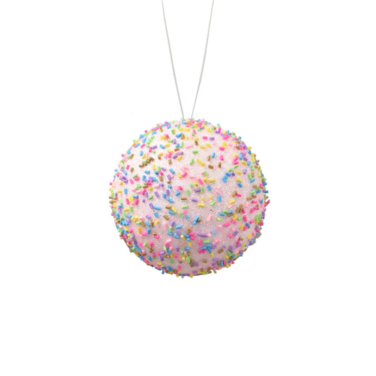 Confetti Ball Ornament 4" in Pink | QGC22