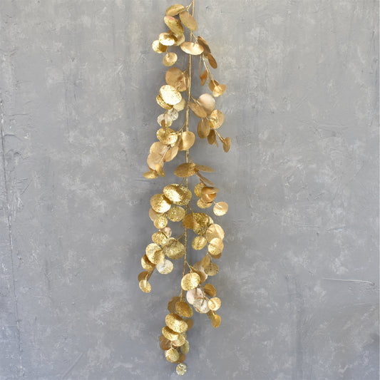 Brilliant Metallic Silver Dollar Eucalyptus Garland 51" | XJC22