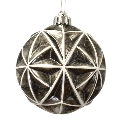 Antique Pewter Geometric Ball Ornament 5
