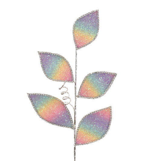 Dramatic Rainbow Ombre Leaf Spray 24" in Multi | QDC22