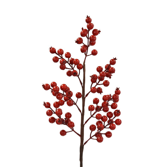 Shiny Currant Berry Christmas Stem 24" in Red | QDC22