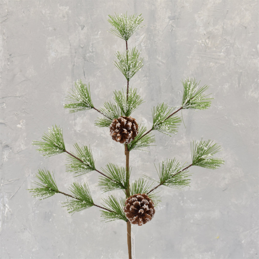 Frosted Pine And Pinecone Spray 25