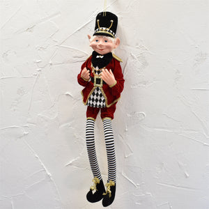 Poseable Whimsical Nutcracker Elf 31.5" in Red White Black | BRC22