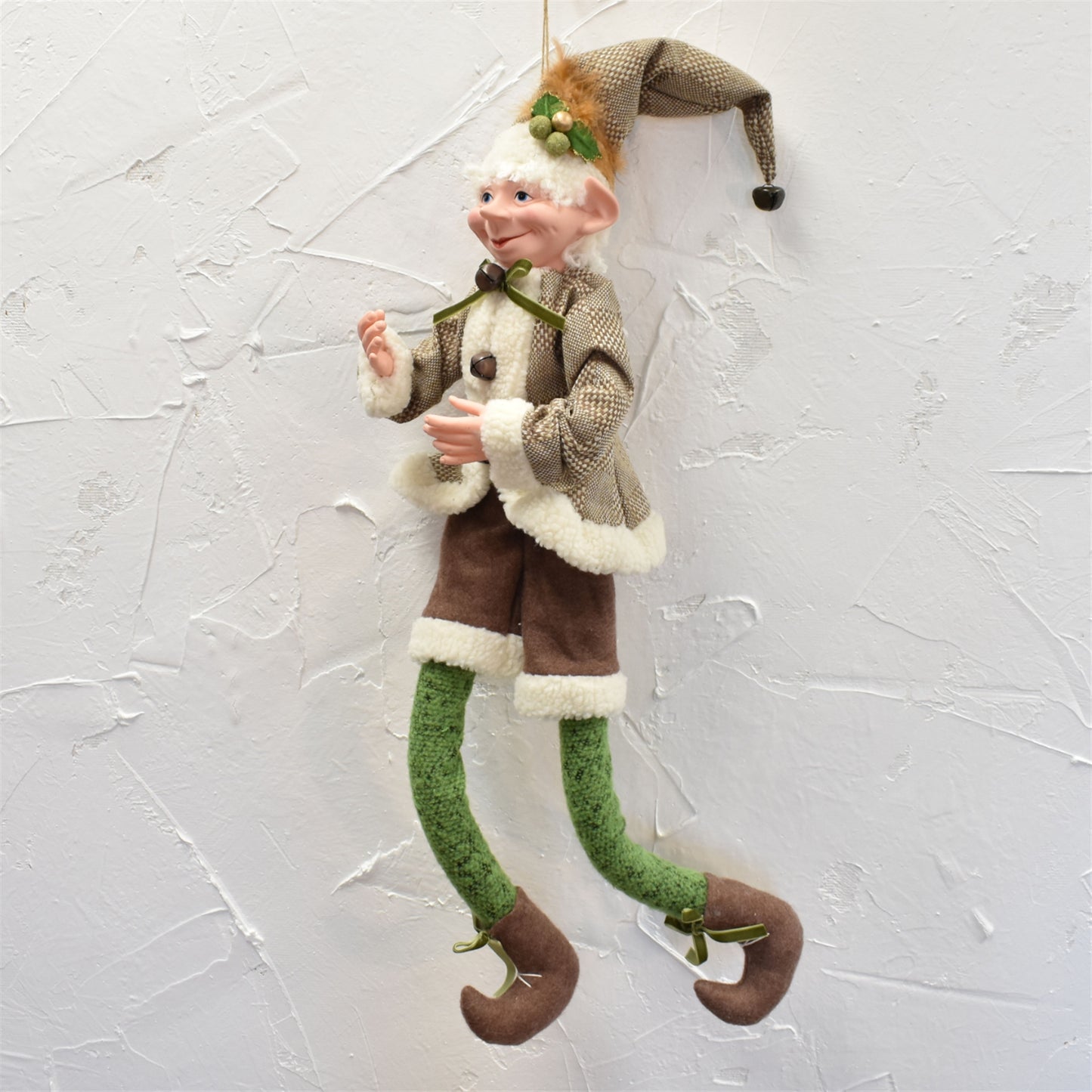 Poseable Whimsical Elf 36.5" in Brown Cream | ELC22