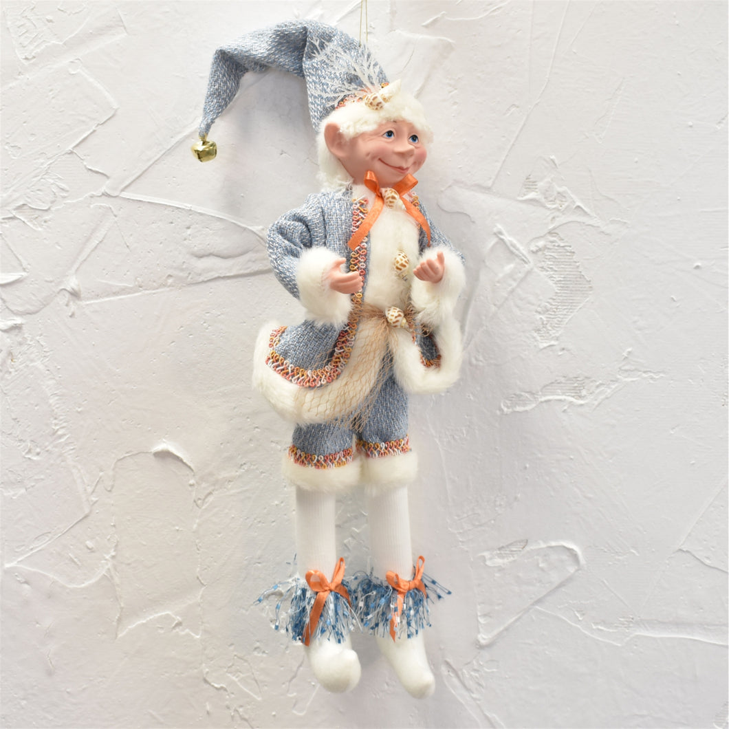 Poseable Whimsical Elf with Seashell Accents 25.5