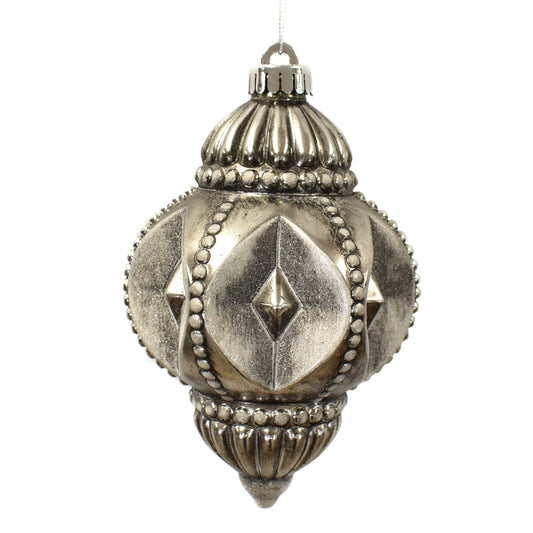 Antique Pewter Reflector Finial Ornament 7" | XJC22