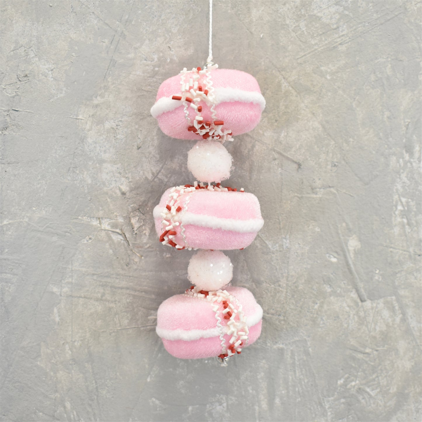 Pink Peppermint Macaroon Ornament 5.5"L | TAC22