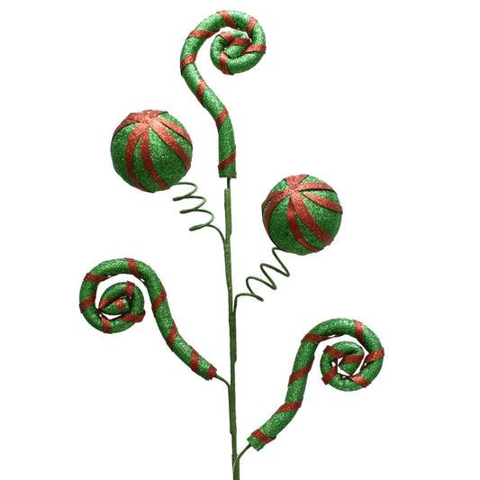 Whimsical Ball Swirl Spray 28" in Red/Green | QDC22
