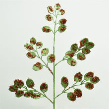 Load image into Gallery viewer, Glittered Holly Leaf Spray 26&quot; in Green/Red | QD