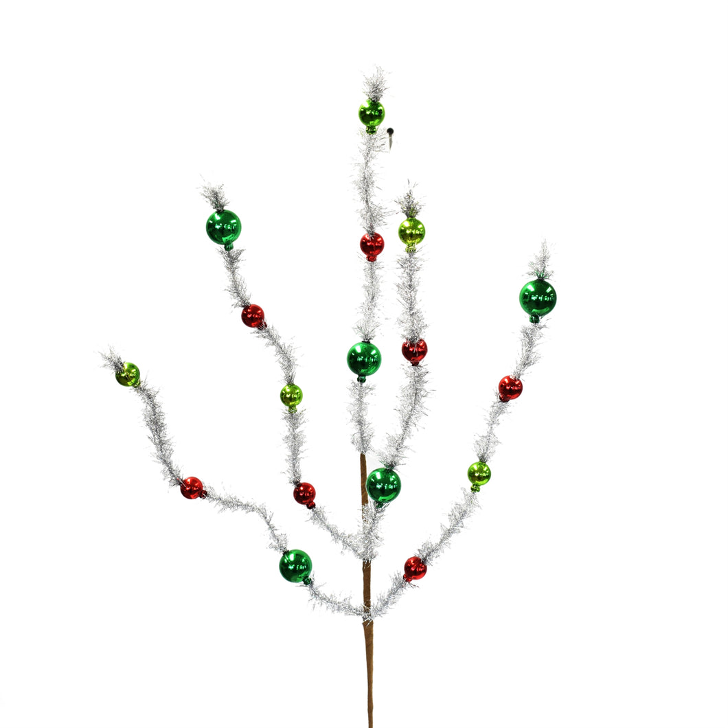 Happy Christmas Tinsel/Ball Spray 33'' | TAC22