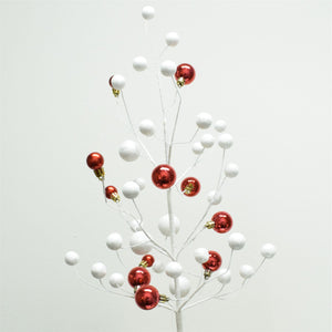 Ornament Ball Spray 27" in White/Red | QD