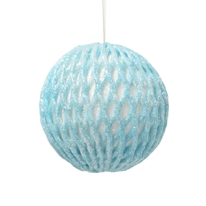Sparkling Harlequin Ball Ornament 5" in Light Blue | BFC22
