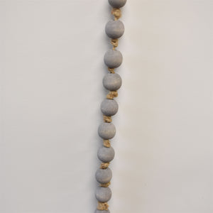 Chic Wooden Bead Garland With Jute Tassels 69" in Grey Natural | BFC22