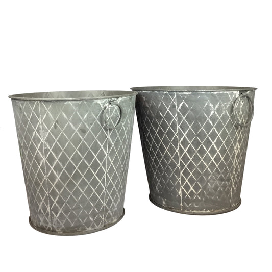 Quilted Metal Buckets, Choose from 2 sizes