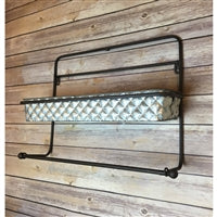 20" Quilted Metal Wall Planter in Galvanized | XJE