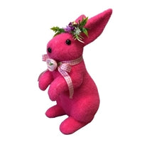 Standing Bright Flocked Bunny in Hot Pink 9" x 4" | BFE