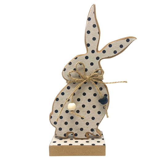 Polka Dot MDF Standing Bunny 8.5" x 5" | BFE