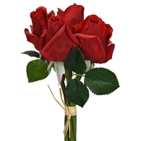11" Rose Bud Bundle, Natural Touch, in Red | XJE