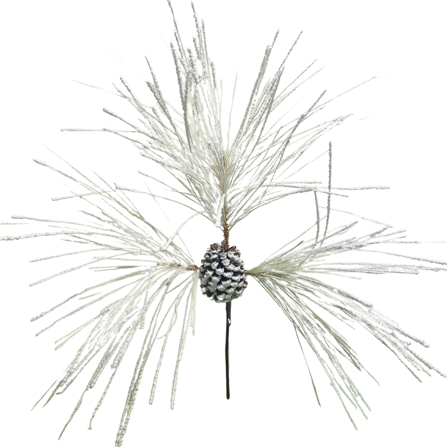 Southeastern Snowed Long Needle Pinecone Spray 29.5” - White  | GS