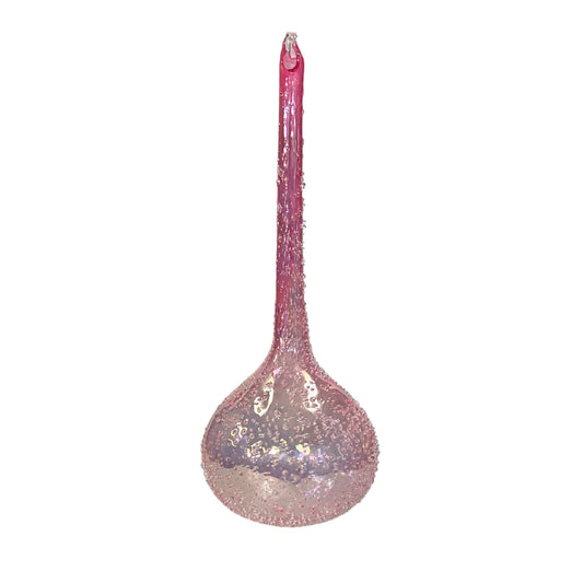 Blown Ombre Glass Beaded Finial Ornament 10” - Pink  | GS