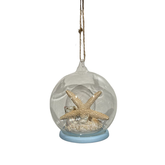 All Washed Up Sea Shell Glass Ornament 3.5” | GS