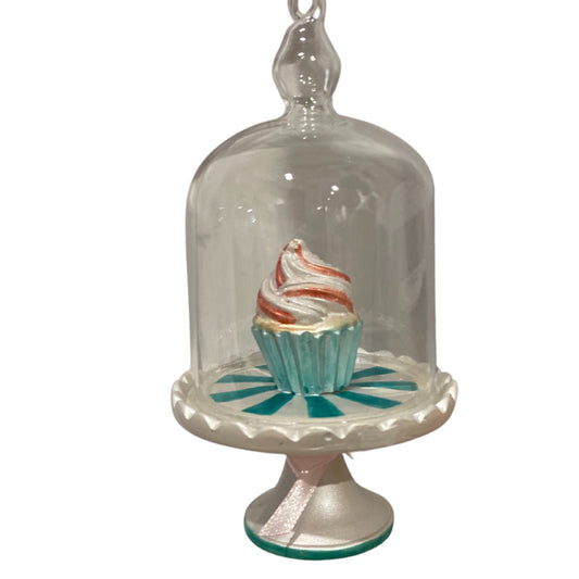 Cupcake Cake Plate Glass Ornament 4.5” | GS