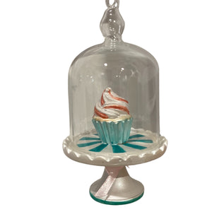 Cupcake Cake Plate Glass Ornament 4.5” | GS