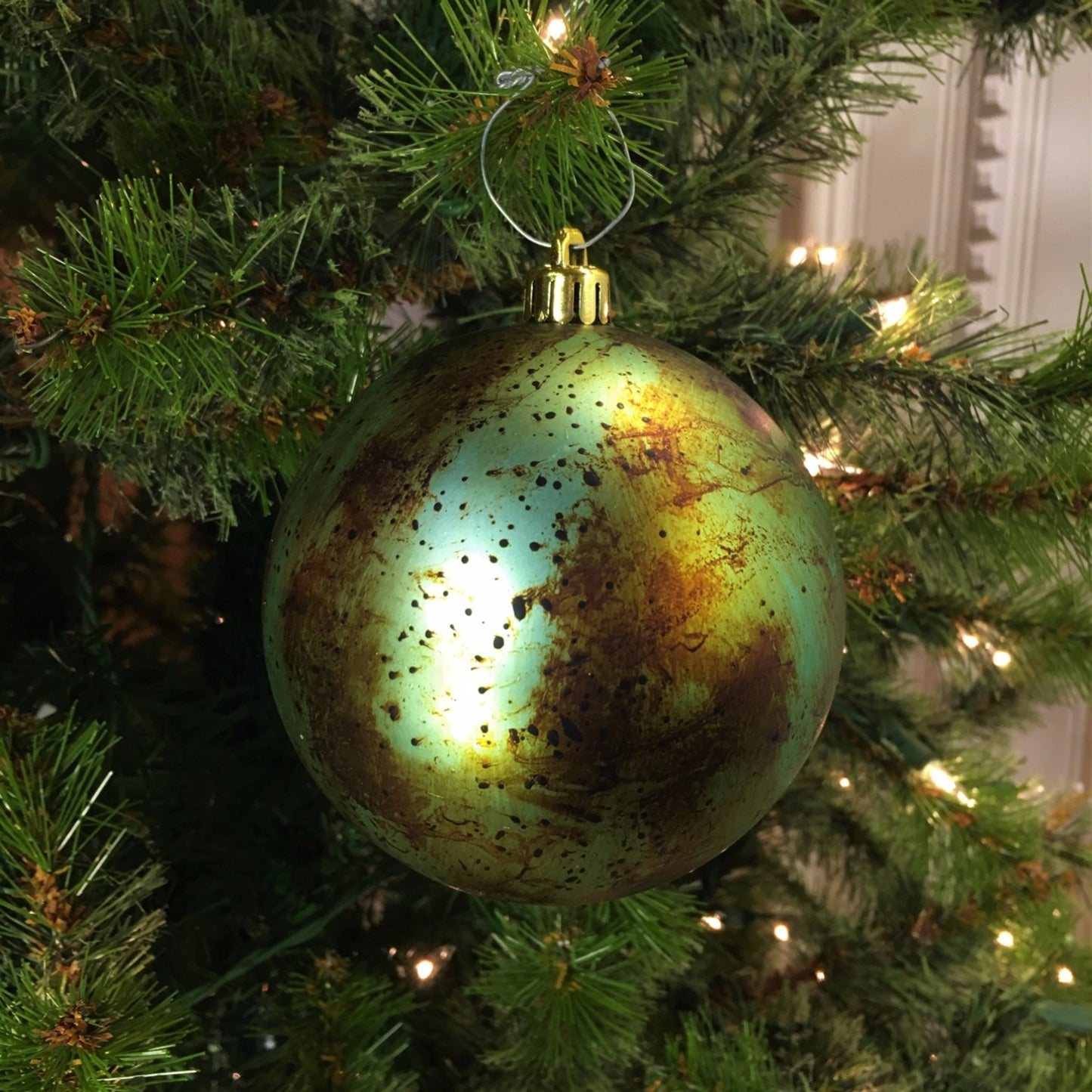 4" Vintage Ball Ornament in Light Blue | XJB