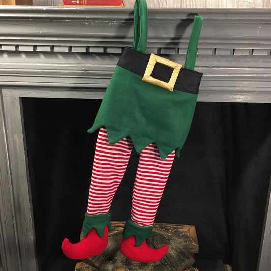 30" Fabric Elf Legs Stocking | MT
