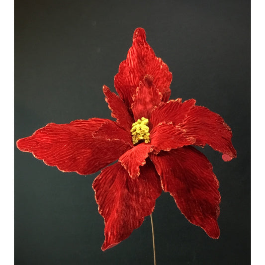 24" Dia Jumbo Holiday Red Poinsettia Stem | QD