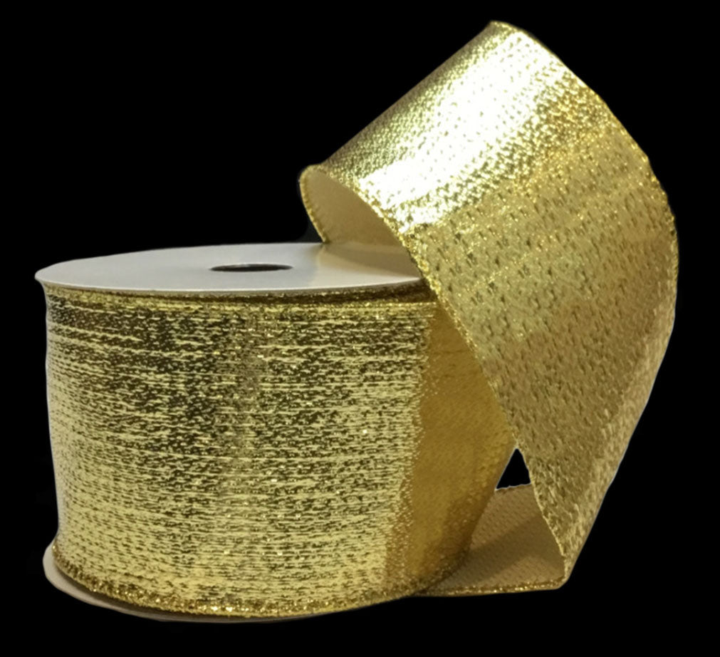 2.5"X10YD Gilded Lame Ribbon in Gold | YT
