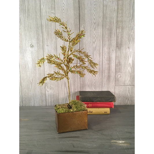 20" Glitter Pine Spray in Gold | QS