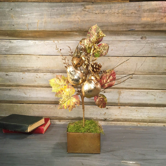 19" Metallic Gold Brushed Fruit / Berry / Bell Spray | QD