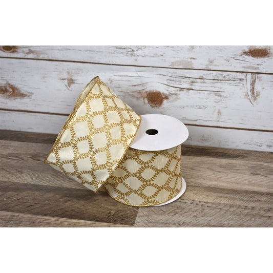 4" x 10YD Glitter Leaf Vine Ribbon | YT