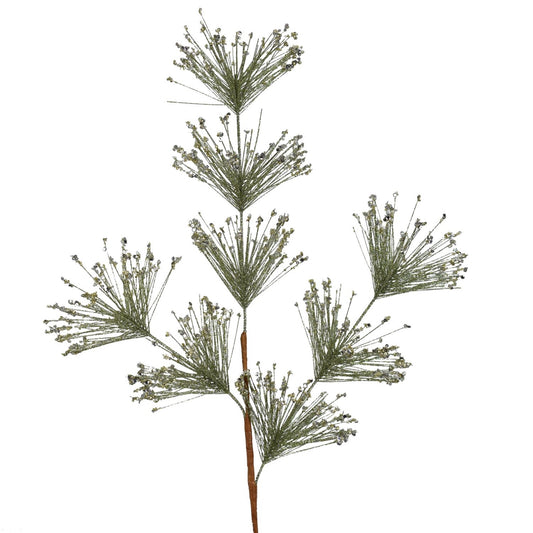 30" Sequin Sparkle Pine Spray in Sage Green | XJ