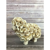 9" X 7.5" Wood Flower Curl Sheep