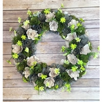 20" Sage Country Flower Wreath | BFE