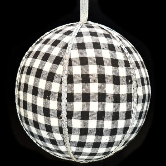 8" Black/White Check Ball Ornament | BF